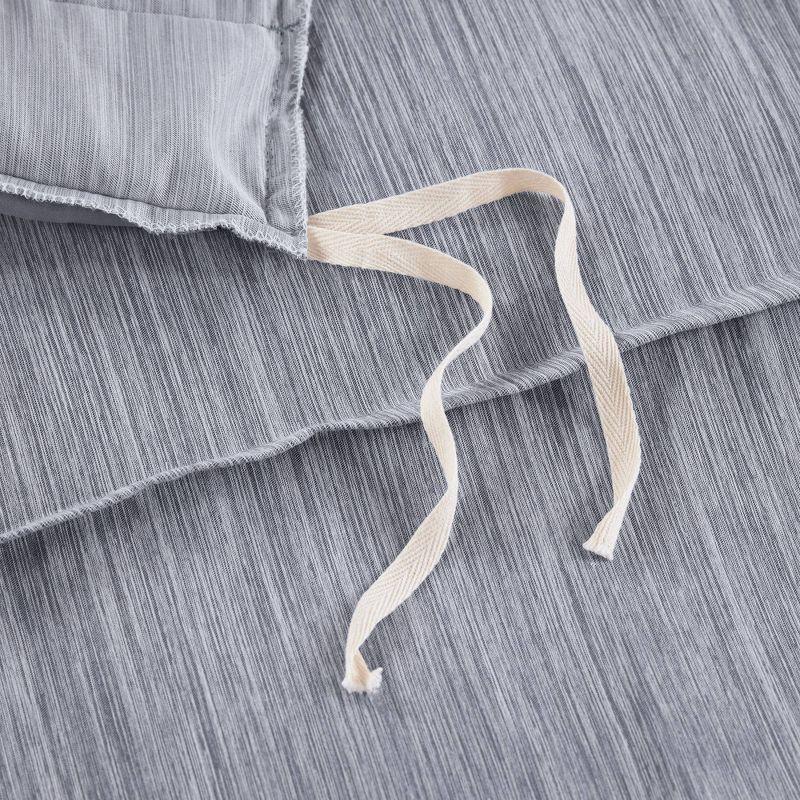 Gray Pleated Microfiber Full/Queen Duvet Cover Set