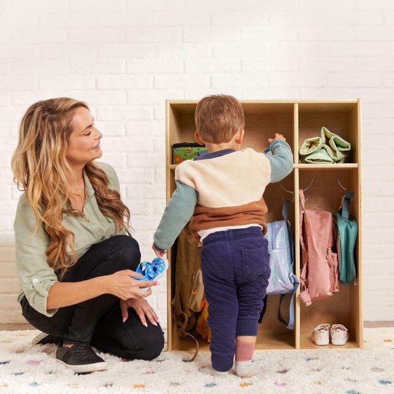 ECR4Kids Streamline 3-Section Coat Locker, Toddler Size, Kids Furniture