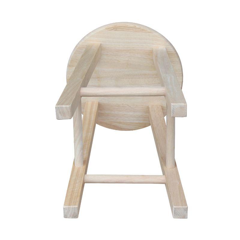 Elegant White Solid Wood 18" Round Top Backless Stool