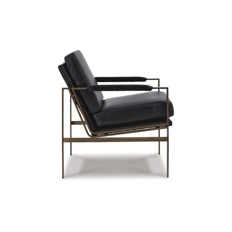 Signature Design by Ashley Contemporary Puckman Accent Chair  Black