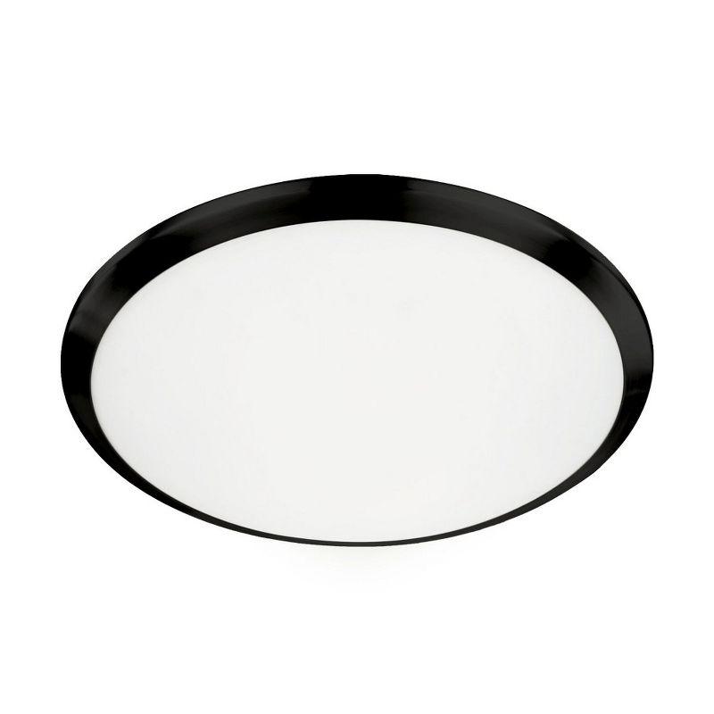 Malta Sleek Black and Brushed Nickel LED Flush Mount Ceiling Light