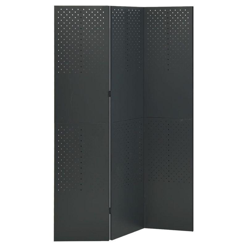 Anthracite Steel 3-Panel Folding Room Divider