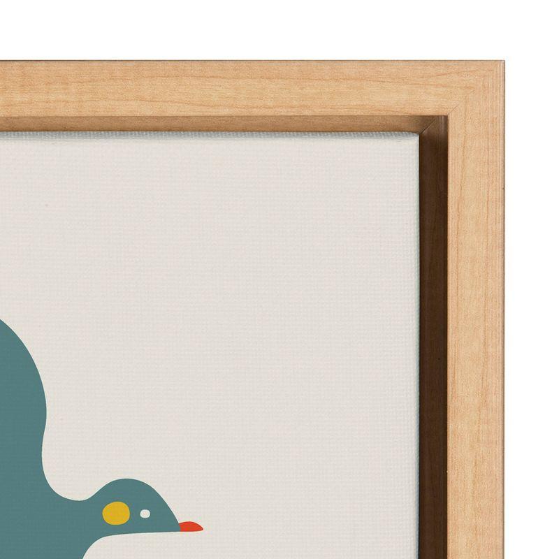 18" x 24" Sylvie Flock of Birds Framed Canvas Wall Art by Rachel Lee Natural - Kate and Laurel