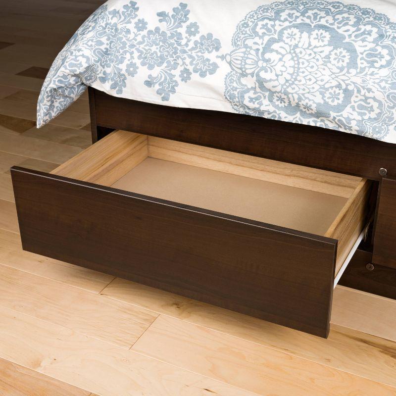 Espresso Full Wood Platform Storage Bed with 6 Drawers