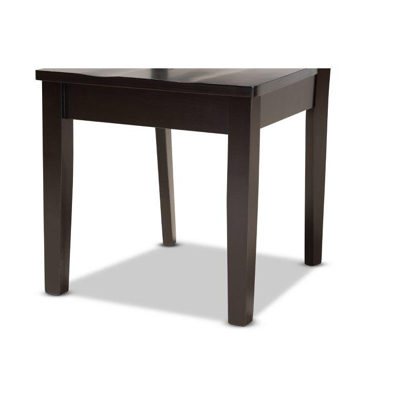 2pc Fenton Wood Dining Chair Set Brown - Baxton Studio: Geometric Back, Unupholstered, Malaysian Craft