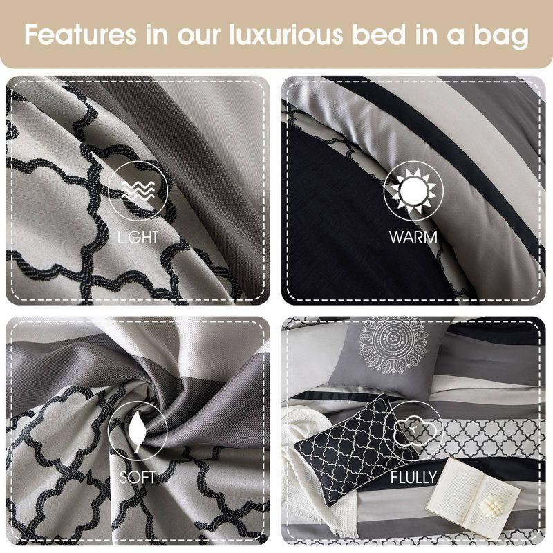 Nanshing 8pc King Avalon Comforter Set Black