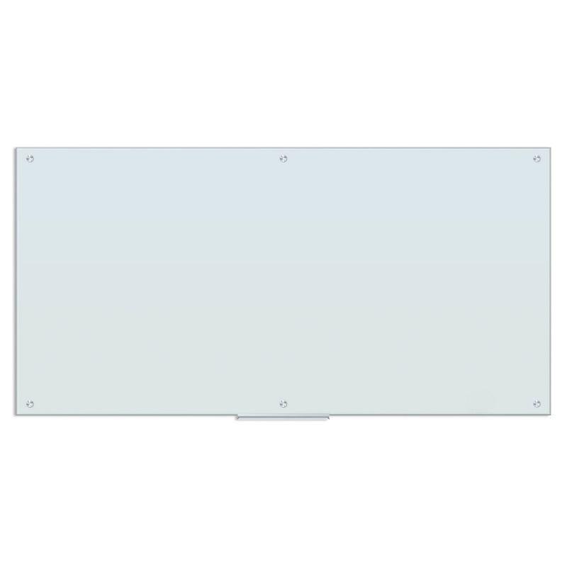 70" x 35" White Frosted Glass Frameless Dry Erase Board