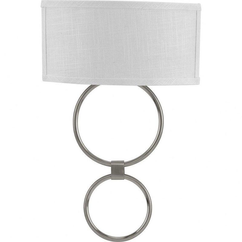 Progress Lighting, Summer Linen Collection, 1-Light Wall Sconce, Brushed Nickel, Summer Linen Shade, Steel Material
