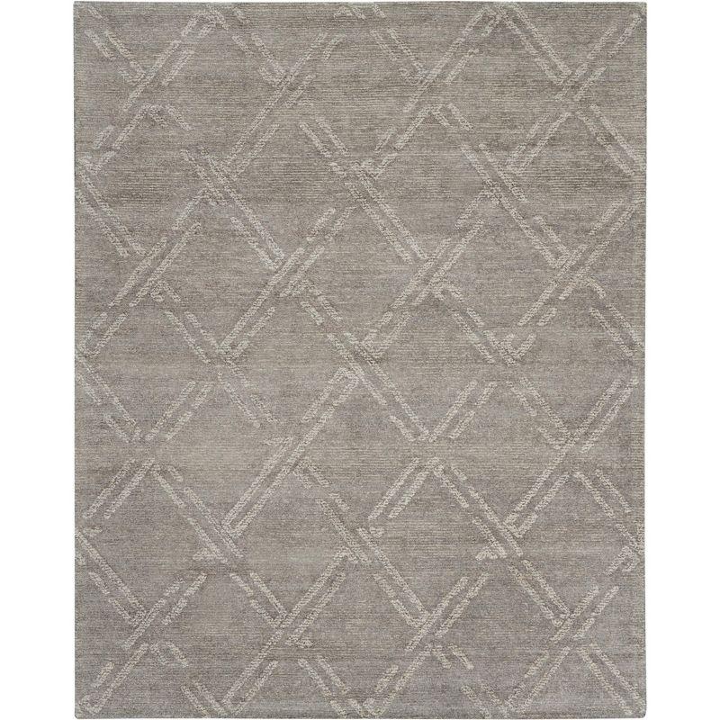 Venosa Grey/Ivory 8' x 10' Hand-Tufted Rectangular Area Rug