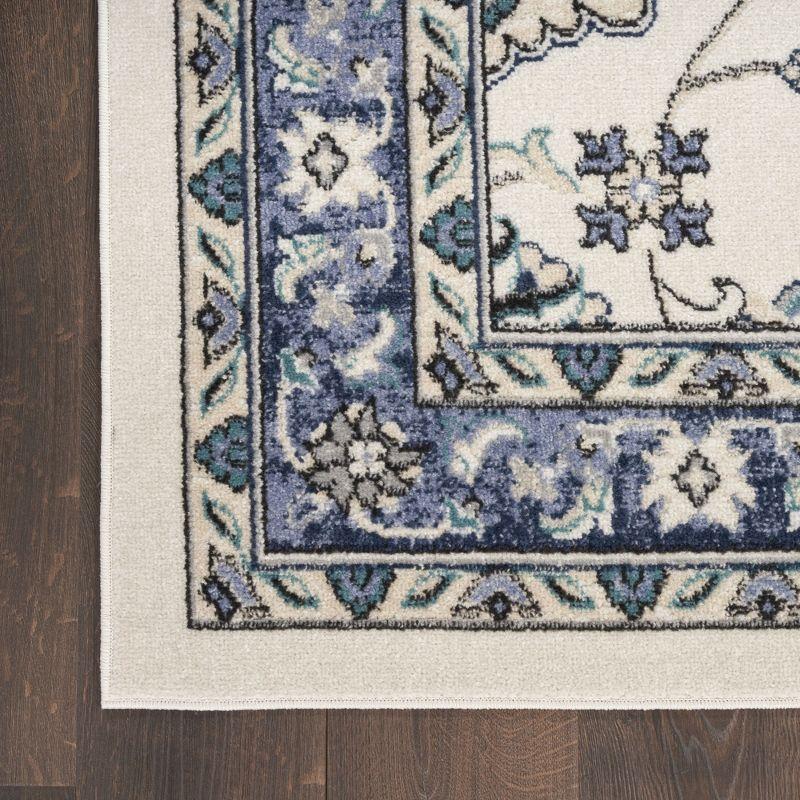 Nourison Essentials Floral Persian Indoor Outdoor Rug Ivory Blue 8' x 10'