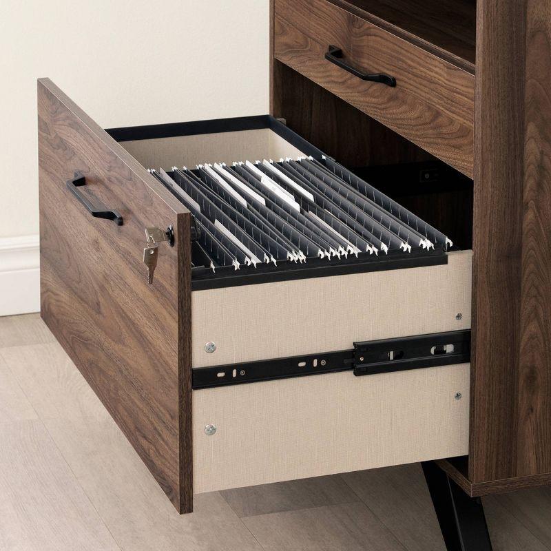 Natural Walnut 2-Drawer Lockable Lateral File Cabinet