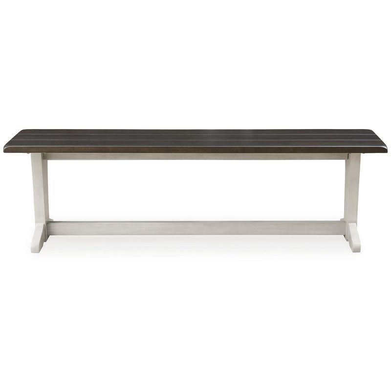 Signature Design by Ashley Darborn Farmhouse 62" Two-Tone Dining Bench, Gray & Brown