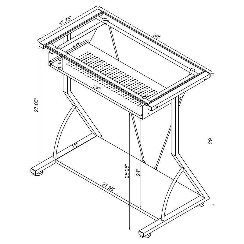 Alastair Computer Desk with Keyboard Tray and Storage Shelf Black - Coaster