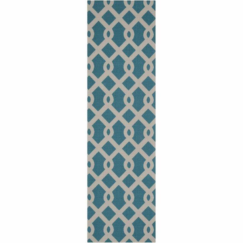 Easterly Geometric Blue/White Outdoor Area Rug