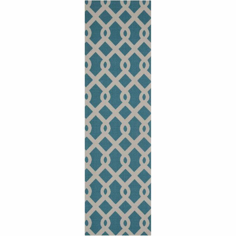 Easterly Geometric Blue/White Outdoor Area Rug