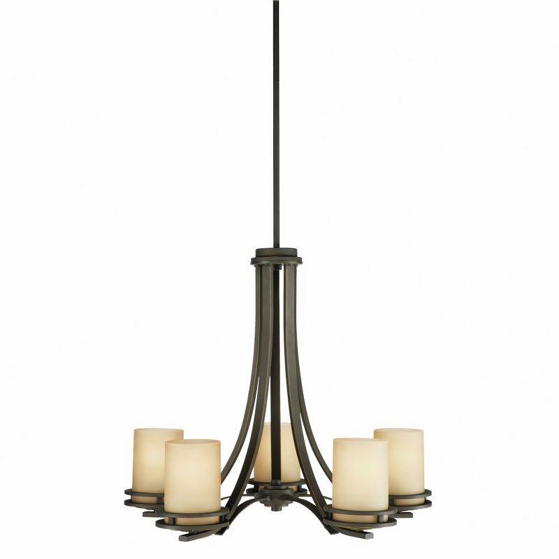 Hendrik Olde Bronze 5-Light Chandelier with Umber Glass