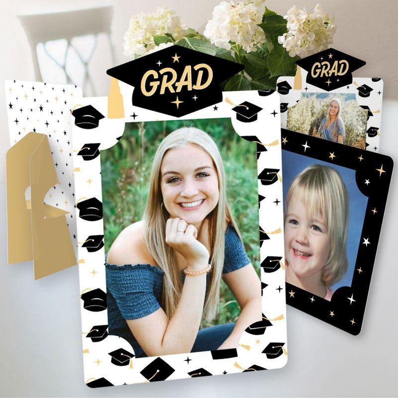 Big Dot of Happiness Hello College Graduation Party Centerpieces - 4x6 Picture Display - Paper Photo Frames - Set of 12