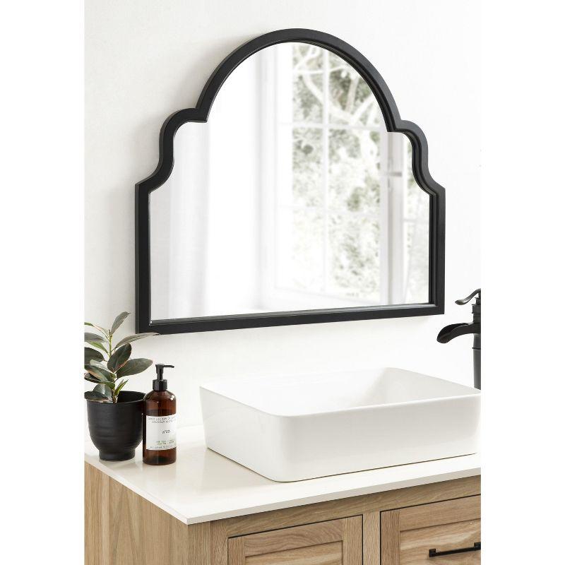 Kate and Laurel Hogan MDF Arch Mirror, 36x30, Black