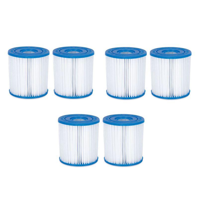 Summer Waves Blue and White Pool Filter Cartridge 6-Pack