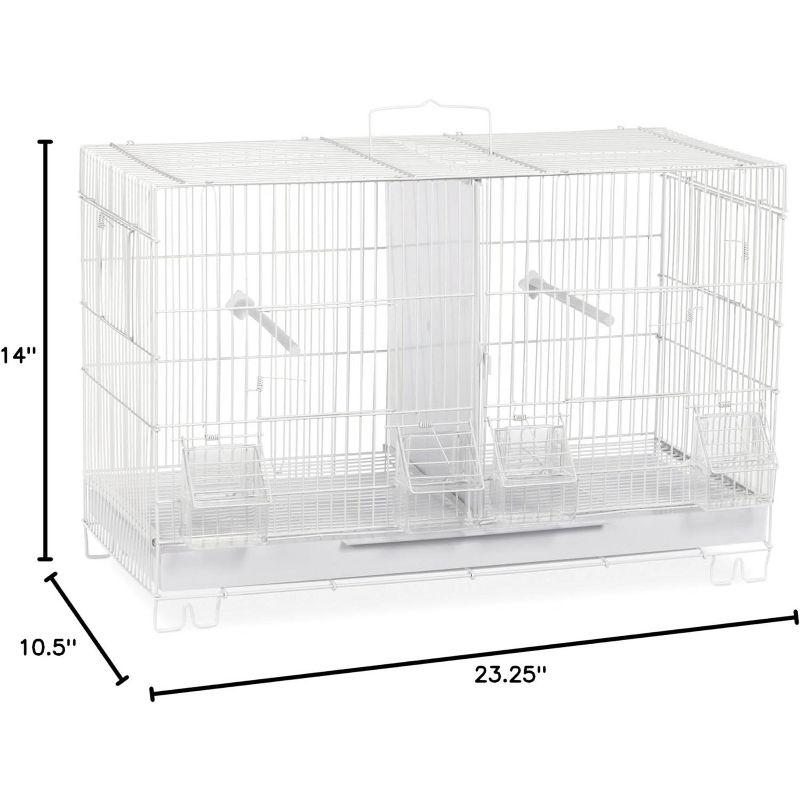 White Stackable Breeder Cage for Small Birds with Divider