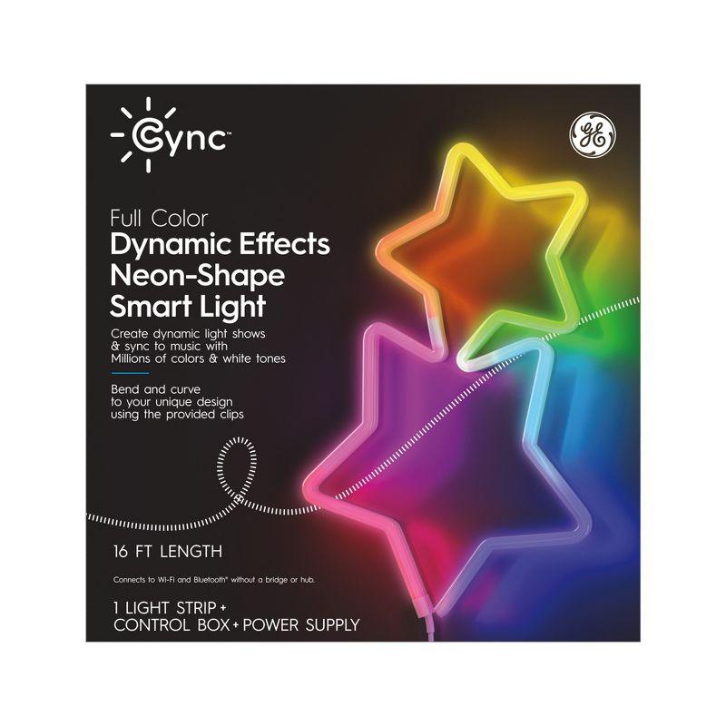 GE Lighting GE Cync Dynamic Effects Smart Neon Shape Light, Color Changing WiFi Lights, 16ft