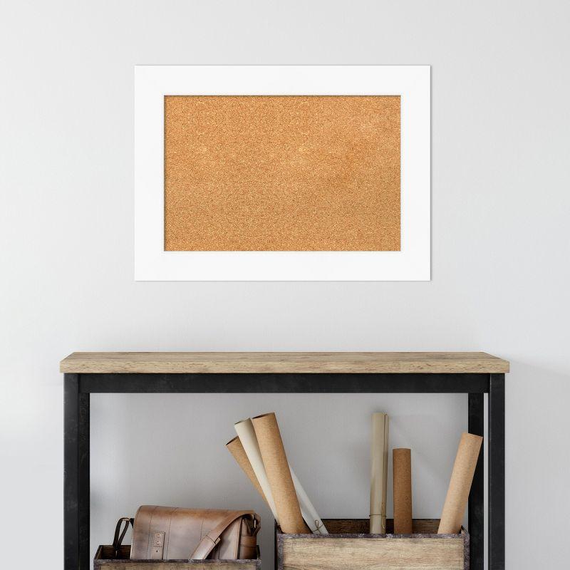 Amanti Art Cabinet White Framed Corkboard, Natural Cork