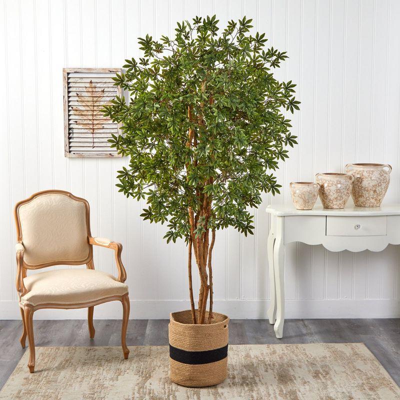 Nearly Natural 6-ft Japanese Maple Artificial Tree in Handmade Natural Cotton Planter