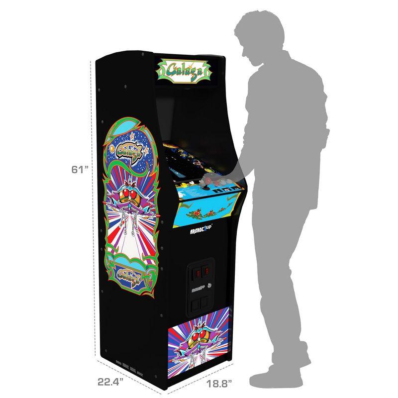 Arcade1Up Galaga Deluxe Arcade Machine with 14 Games Bundled with Adjustable Stool, Wi-Fi Leaderboards, 17" Monitor, Light Up Marquee, Black