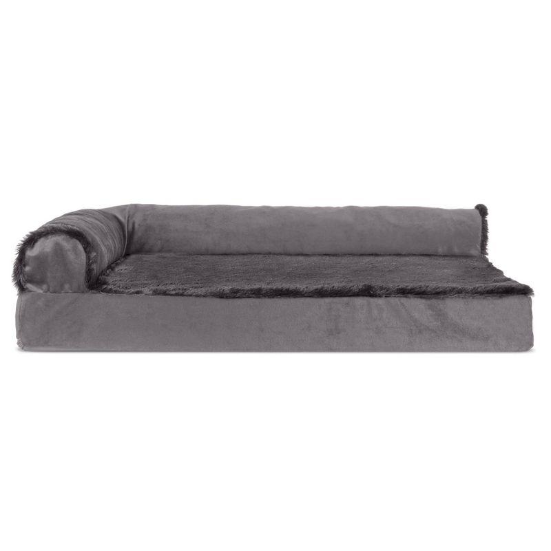Plush & Velvet Deluxe L-Chaise Orthopedic Pet Bed