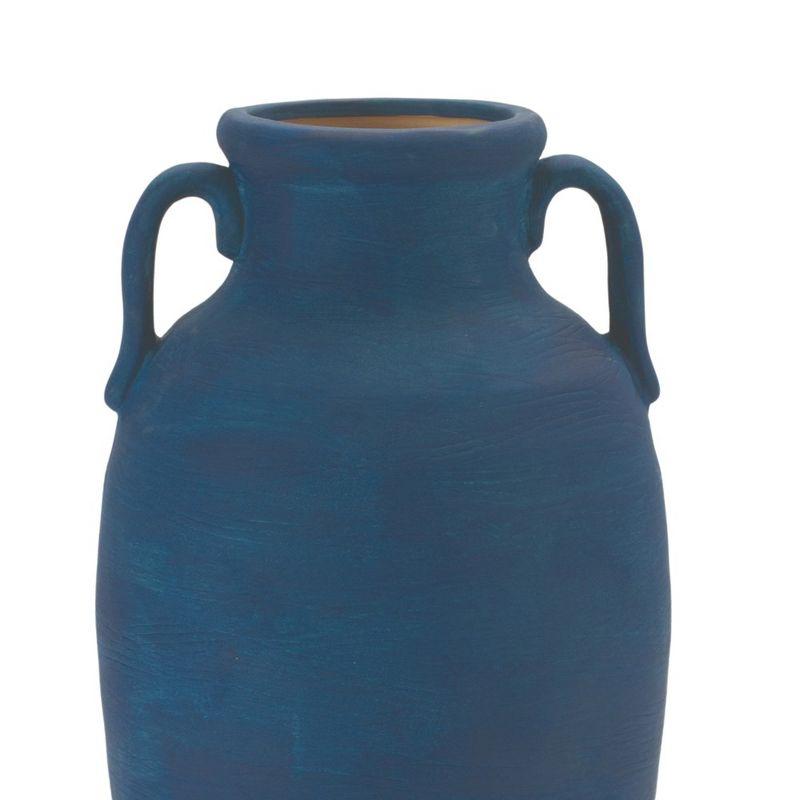 Ceramic Urn Vase with Terra Cotta Accent 10.5"H