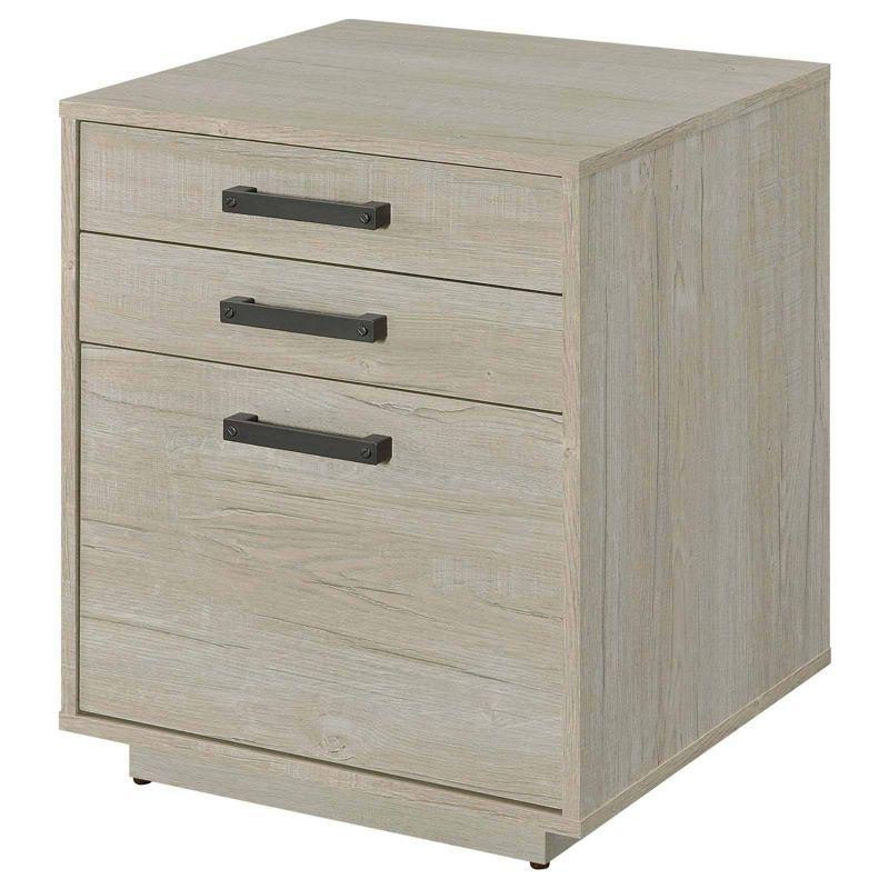 Coaster Loomis Modern 3 Drawer Wood File Cabinet Whitewashed Gray
