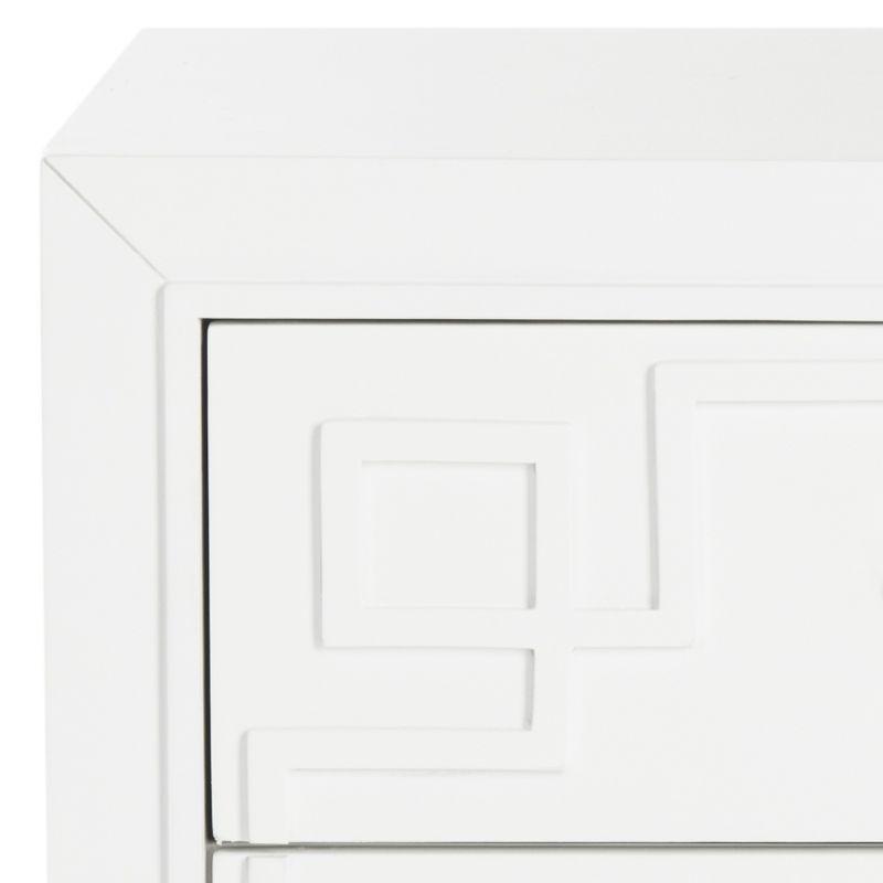 Raina 3 Drawer Greek Key Nightstand - FOX6278 - White - Safavieh Couture