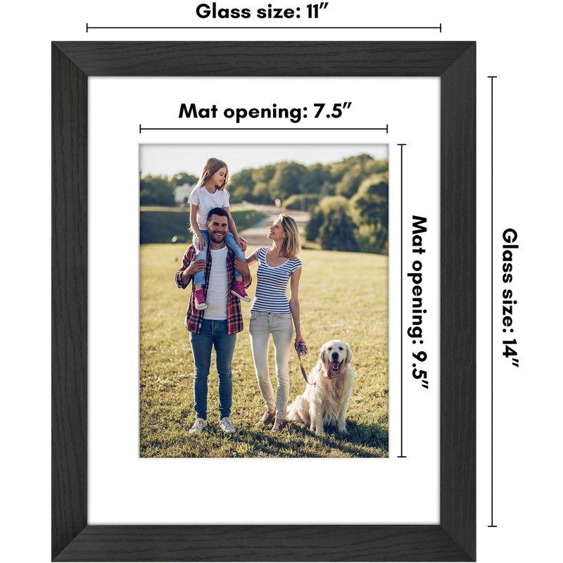 Americanflat Americanflat Picture Frame - Frame with Mat - Wide Molding - Shatter-Resistant Glass