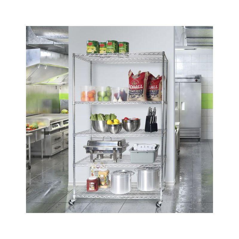UltraDurable 24" D 5-Tier NSF-Certified Steel Shelving with Wheels