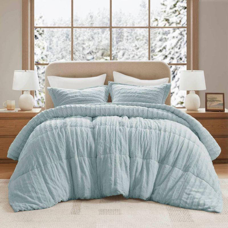 Madison Park Duke Faux Fur Ultra-Soft  3 Piece Comforter Set