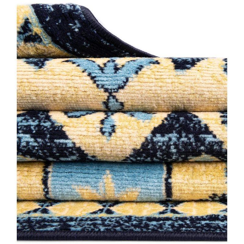 Unique Loom 7' 1 x 10' 0 Navy Blue Taftan Oasis Area Rug