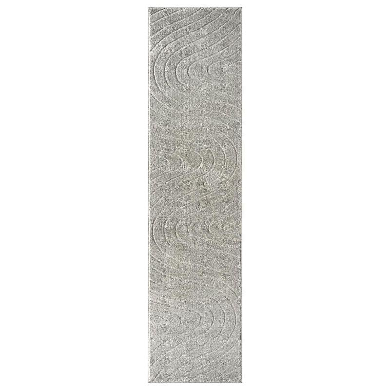 Luxe Weavers Modern Geometric Wave Gray 2x8 Area Rug
