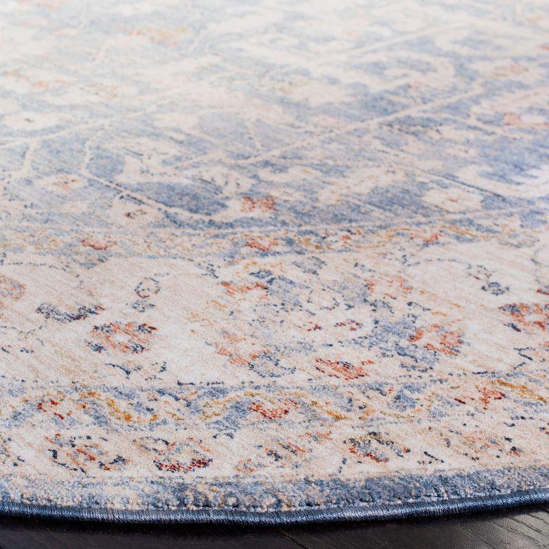 Elegant Light Blue Vintage-Inspired 8' x 10' Synthetic Area Rug