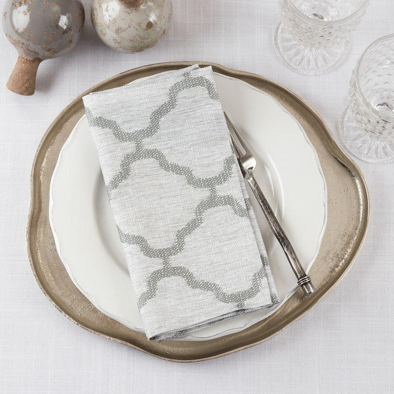 Saro Marrakesh Collection Polyester Geometric Square Napkin (Set of 4)