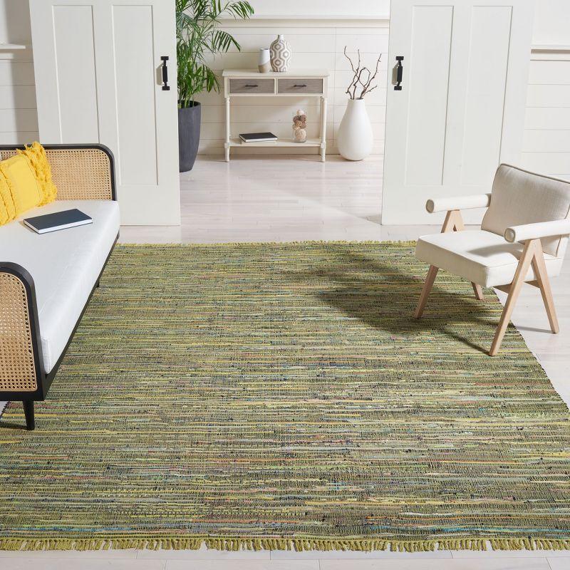 Rag Rug RAR127 Hand Woven Indoor Area Rug - 6'x9' - Light Green/Multi - Safavieh