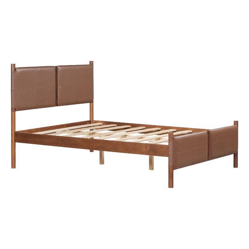 Christopher Knight Home Samson Queen Size Brown Leather Upholstered Platform Bed