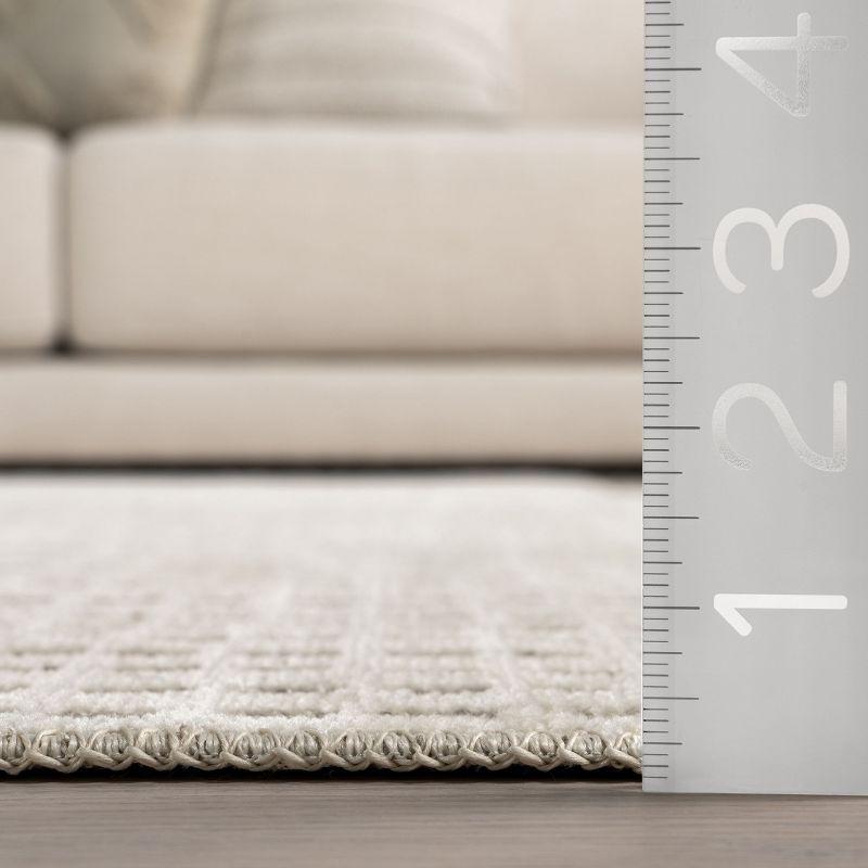 Nuloom Kirby Plaid Pet Friendly Premium Reversible Machine Washable Area Rug, 3' 3" x 5', Cream