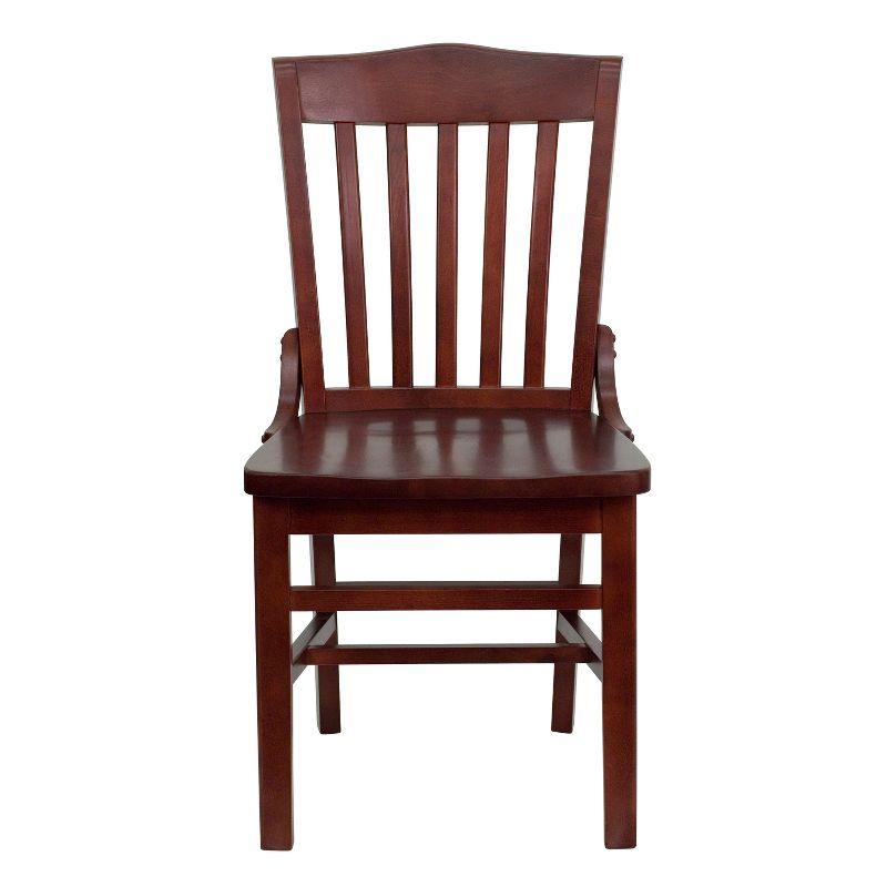 Elegant Mahogany Wood Vertical Slat Side Chair in Rich Brown