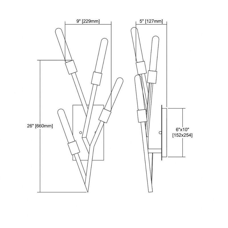 Aged Black Nickel 4-Light Modern Organic Sconce