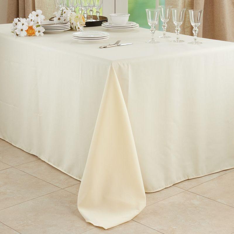 Saro Lifestyle Solid Color Everyday Tablecloth, Ivory, 90" x 108"