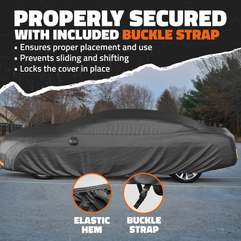 Mockins Heavy Duty XS Sedan Car Cover - 175"x70"x60" - 250g PVC Cotton Lining