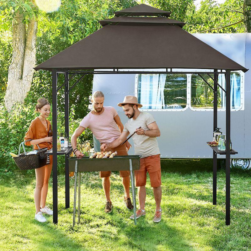 Yaheetech Outdoor Grill Gazebo Patio Gazebo, Brown