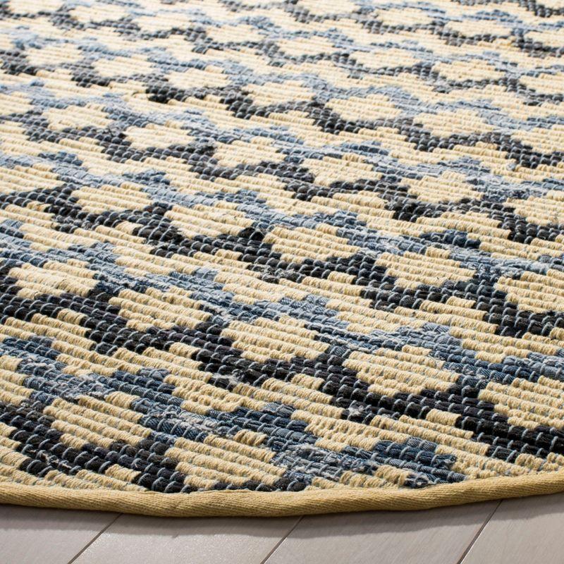 Montauk MTK120 Hand Woven Indoor Area Rug - Gold/Blue/Black - 6' Round - Safavieh