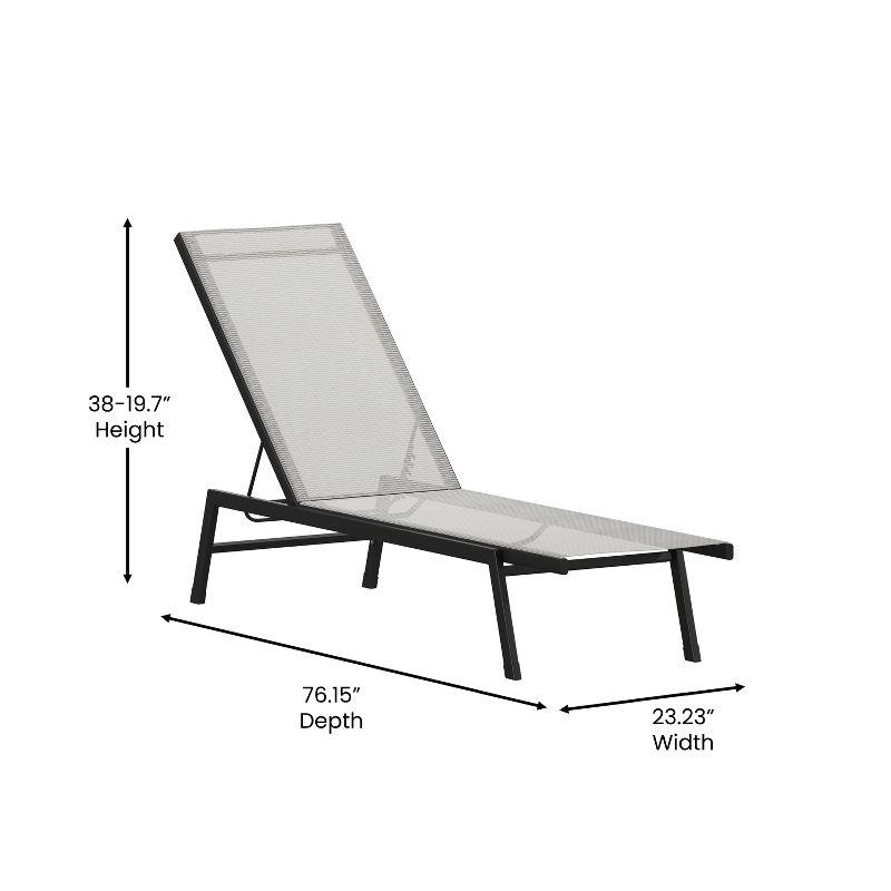 Flash Furniture Brazos Adjustable Chaise Lounge Chair, All-Weather Outdoor Five-Position Recliner