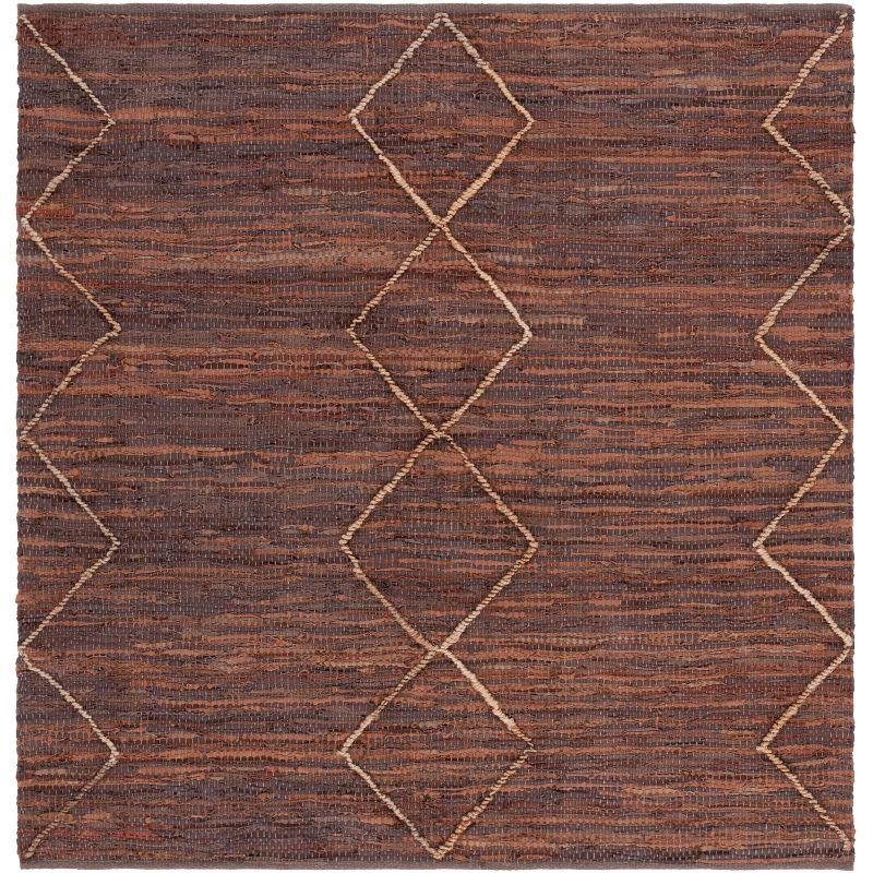 Leather Geometric Rug